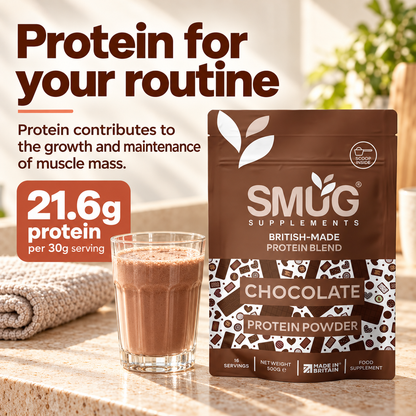 Protein Powder 1kg — Chocolate or Vanilla, 2 × 500g Pouches