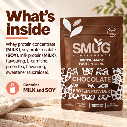 Protein Powder 1kg — Chocolate or Vanilla, 2 × 500g Pouches
