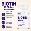 Biotin - 12000mcg Daily Serving - 365 Tablets