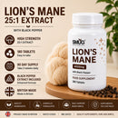 Lion's Mane 25:1 Extract – 4000mg Equivalent – 180 Tablets