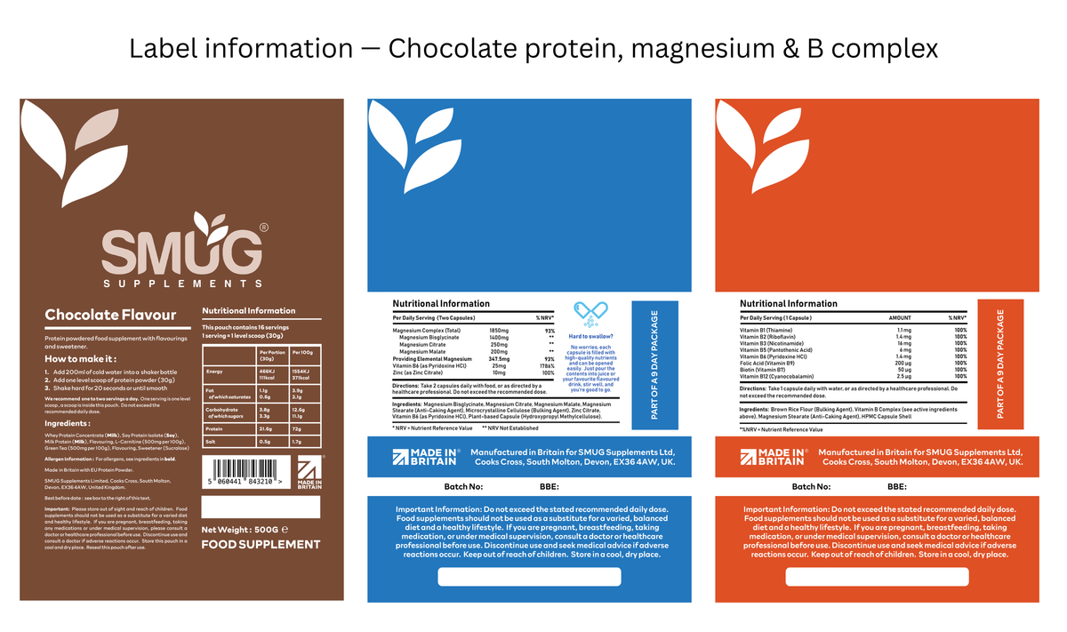 SMUG 9 Protein & Supplement Kit — Chocolate or Vanilla