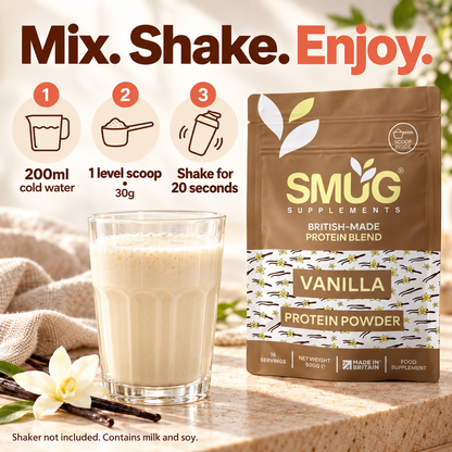 Protein Powder 1kg — Chocolate or Vanilla, 2 × 500g Pouches
